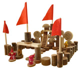 Tree Castle Building Set - Natural Wooden Blocks 75pc