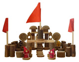Tree Castle Building Set - Natural Wooden Blocks 75pc