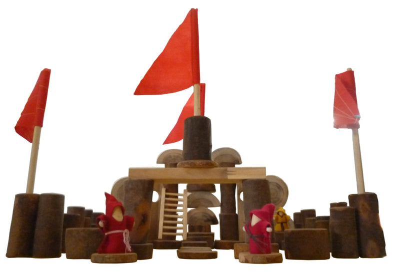 Tree Castle Building Set - Natural Wooden Blocks 75pc