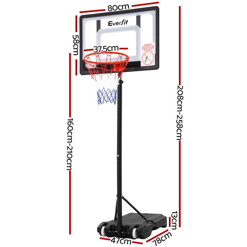 2.1M Basketball Hoop Stand System - Clear Backboard