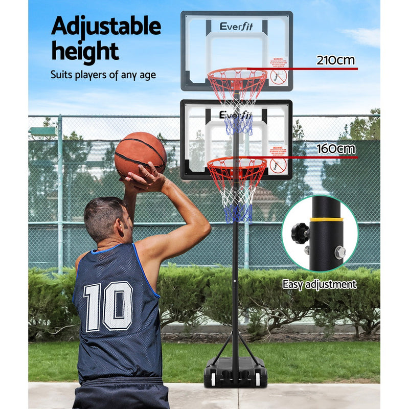 2.1M Basketball Hoop Stand System - Clear Backboard