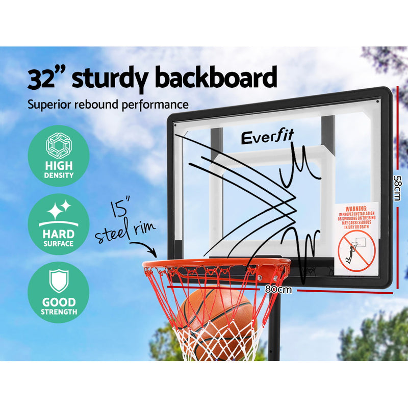 2.1M Basketball Hoop Stand System - Clear Backboard