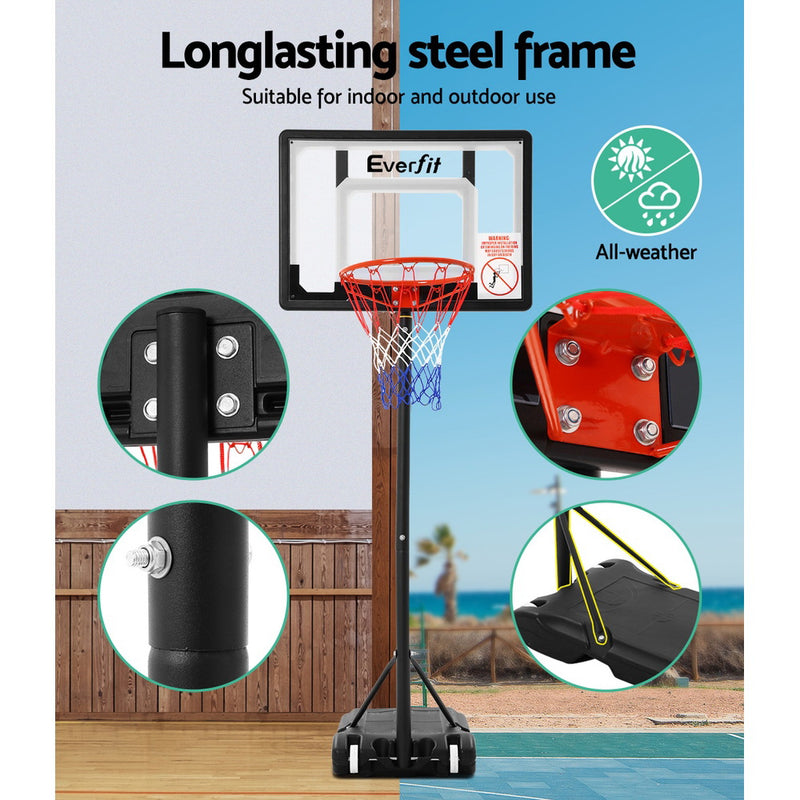 2.1M Basketball Hoop Stand System - Clear Backboard