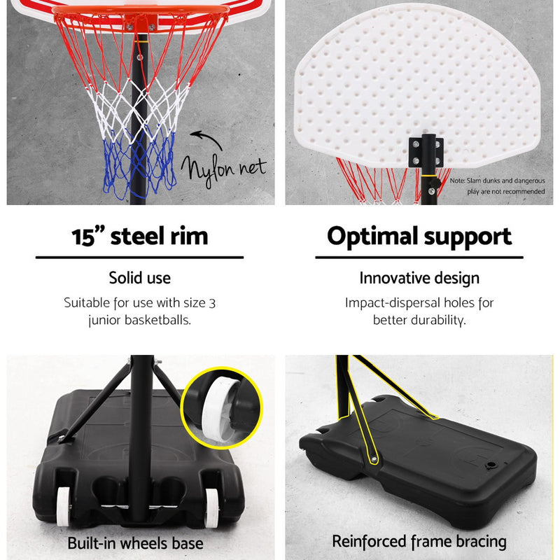 2.1M Basketball Hoop Stand System - White Backboard