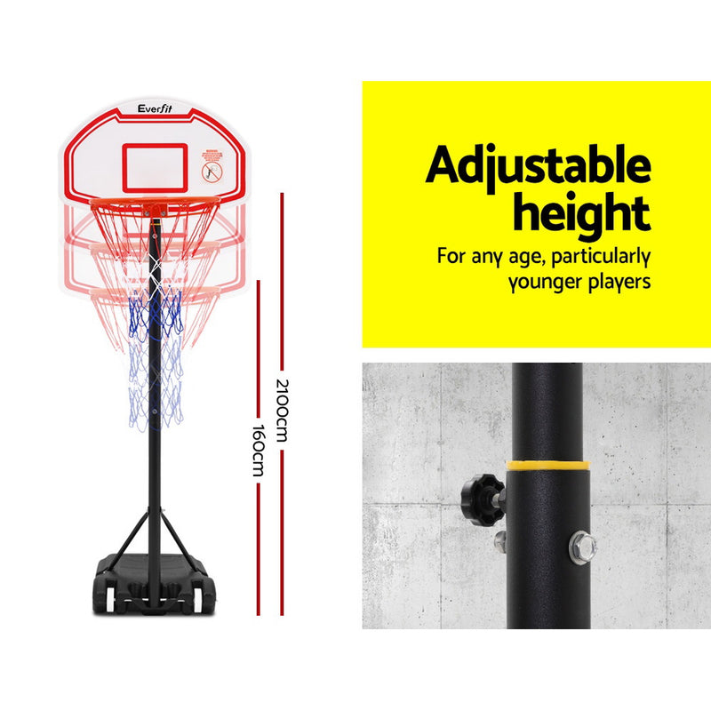 2.1M Basketball Hoop Stand System - White Backboard