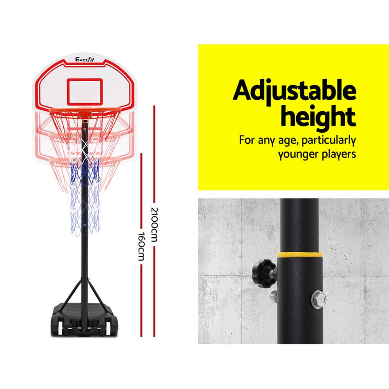 2.1M Basketball Hoop Stand System - White Backboard