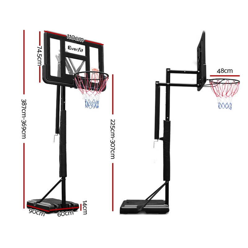 3.05M Basketball Hoop Stand System with Adjustable Height - Black