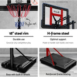 3.05M Basketball Hoop Stand System with Adjustable Height - Black