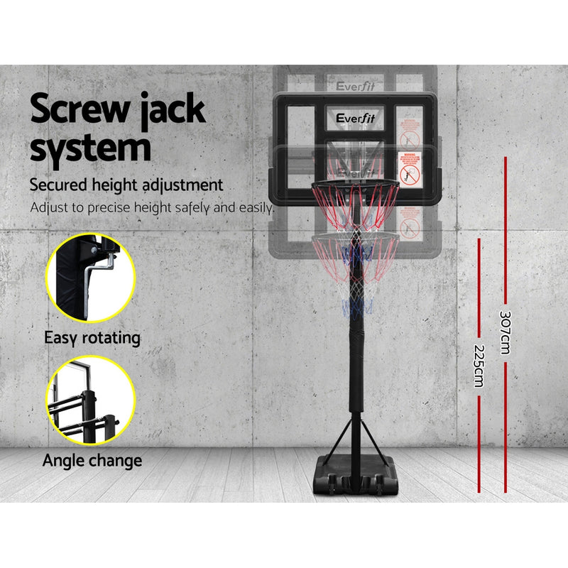 3.05M Basketball Hoop Stand System with Adjustable Height - Black