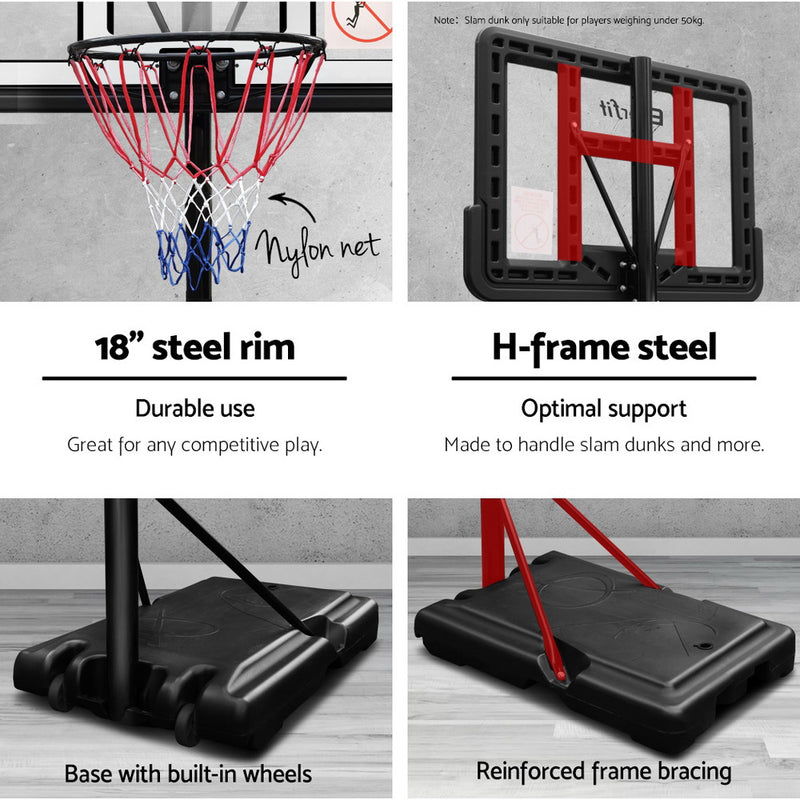 3.05M Basketball Hoop Stand System with Adjustable Height - Blue
