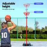 Height-Adjustable Netball Hoop Stand System with Net