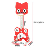 Kids 5-in-1 Adjustable Basketball Hoop with Soccer Goal, Ring Toss, Golf Game & Music Box - Red