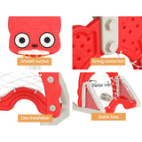 Kids 5-in-1 Adjustable Basketball Hoop with Soccer Goal, Ring Toss, Golf Game & Music Box - Red