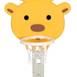 Kids 5-in-1 Adjustable Basketball Hoop with Soccer Goal, Ring Toss, Golf Game & Music Box - Yellow