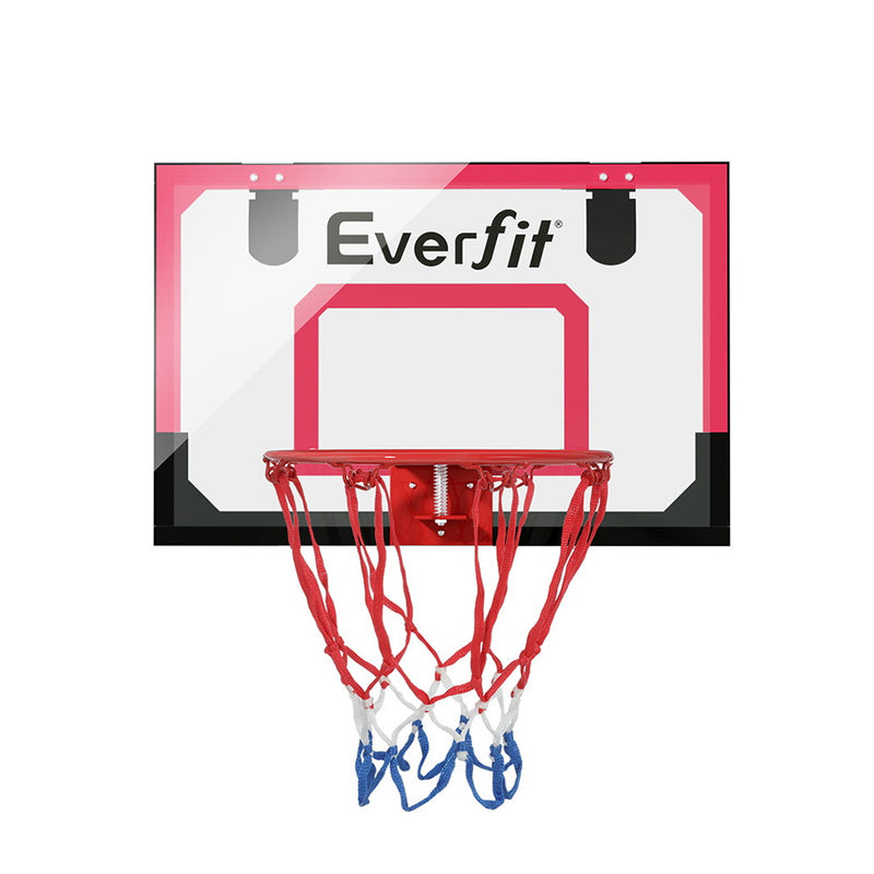 Mini Basketball Hoop & Backboard - Door/Wall Mounted - Red