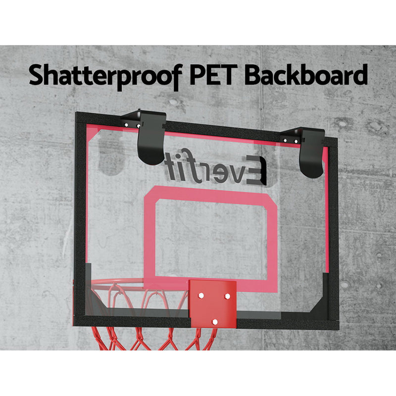 Mini Basketball Hoop & Backboard - Door/Wall Mounted - Red