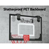 Mini Basketball Hoop &amp; Backboard - Door/Wall Mounted - Black