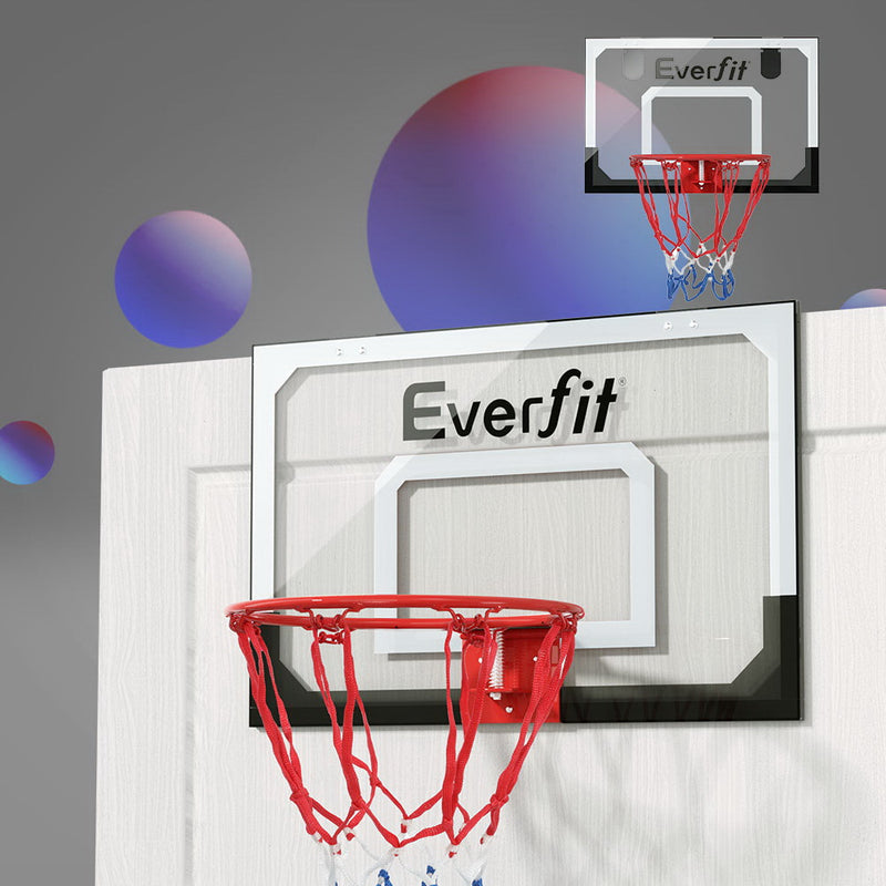 Mini Basketball Hoop &amp; Backboard - Door/Wall Mounted - Black