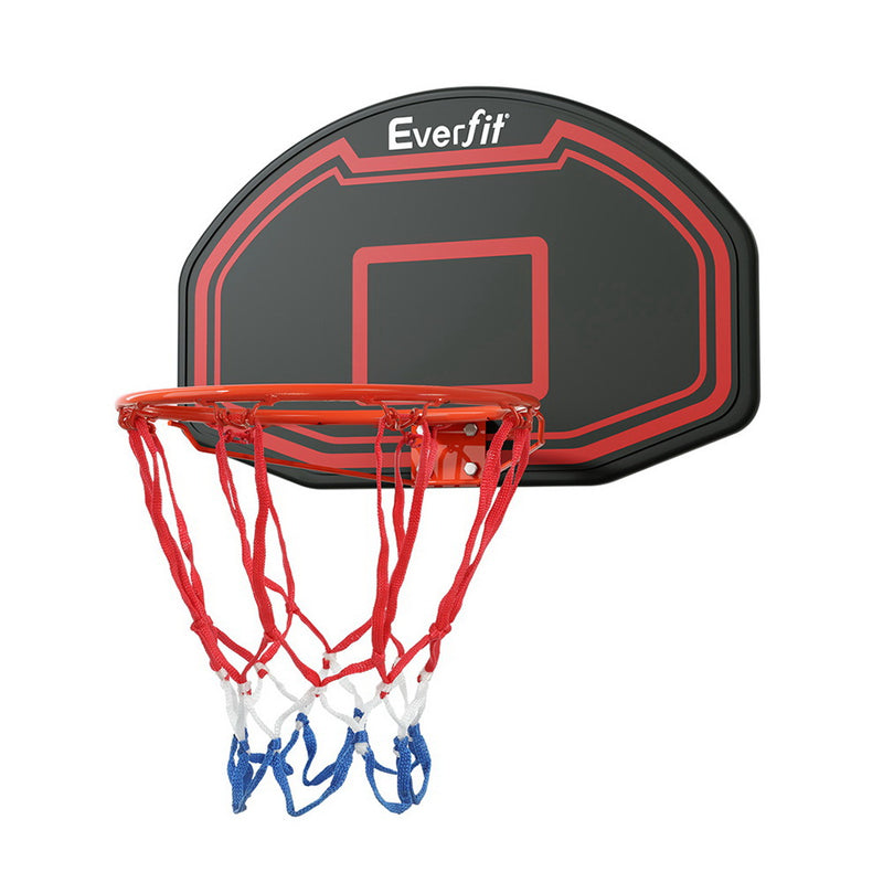 Wall-Mounted Basketball Hoop System with 38" Backboard and Net - Black