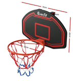 Wall-Mounted Basketball Hoop System with 38" Backboard and Net - Black