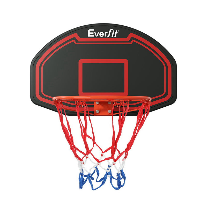Wall-Mounted Basketball Hoop System with 38" Backboard and Net - Black