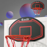 Wall-Mounted Basketball Hoop System with 38" Backboard and Net - Black