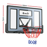 Wall-Mounted Basketball Hoop System with 45" Clear Backboard and Net