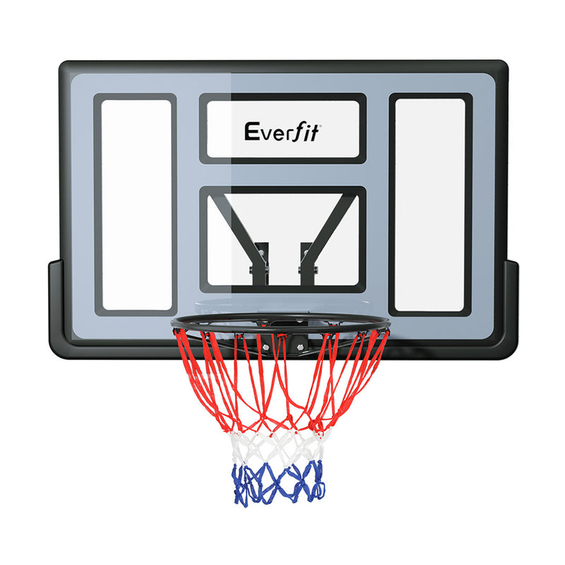 Wall-Mounted Basketball Hoop System with 45" Clear Backboard and Net