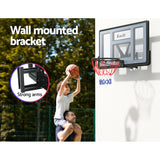 Wall-Mounted Basketball Hoop System with 45" Clear Backboard and Net