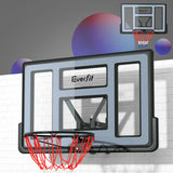 Wall-Mounted Basketball Hoop System with 45" Clear Backboard and Net
