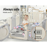 Kids Playpen and Ball Pit - 16 Panel Foldable & Modular with Frog Gate