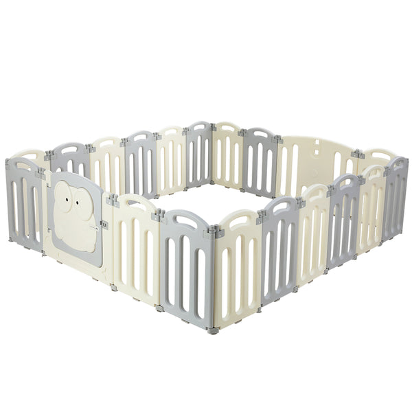 Kids Playpen and Ball Pit - 20 Panel Foldable & Modular with Frog Gate