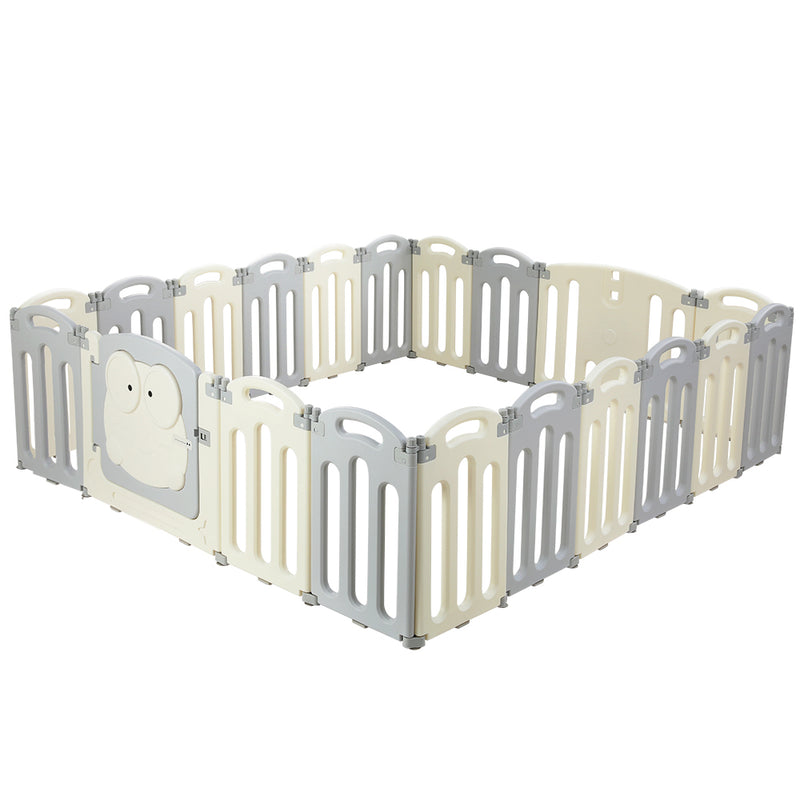 Kids Playpen and Ball Pit - 20 Panel Foldable & Modular with Frog Gate