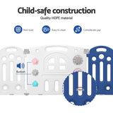 Kids Playpen and Ball Pit - 24 Panel Foldable & Modular with Bear Gate