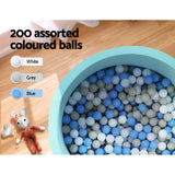 Kids Ocean Foam Stylish Ball Pit with 200 Balls (Blue)