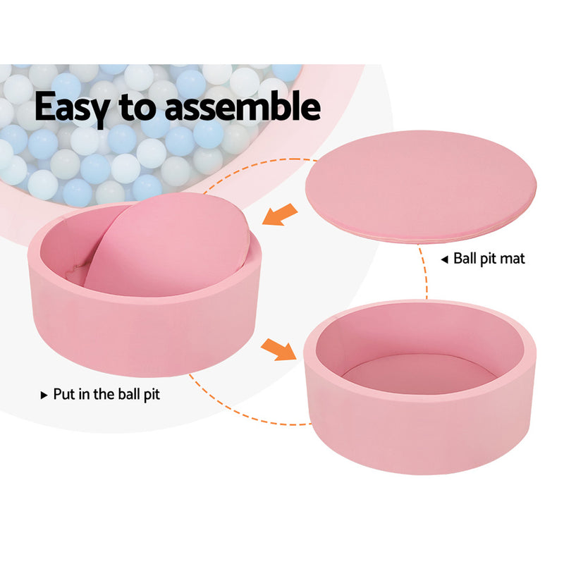 Kids Ocean Foam Stylish Ball Pit with 200 Balls (Pink)