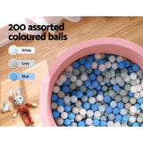 Kids Ocean Foam Stylish Ball Pit with 200 Balls (Pink)