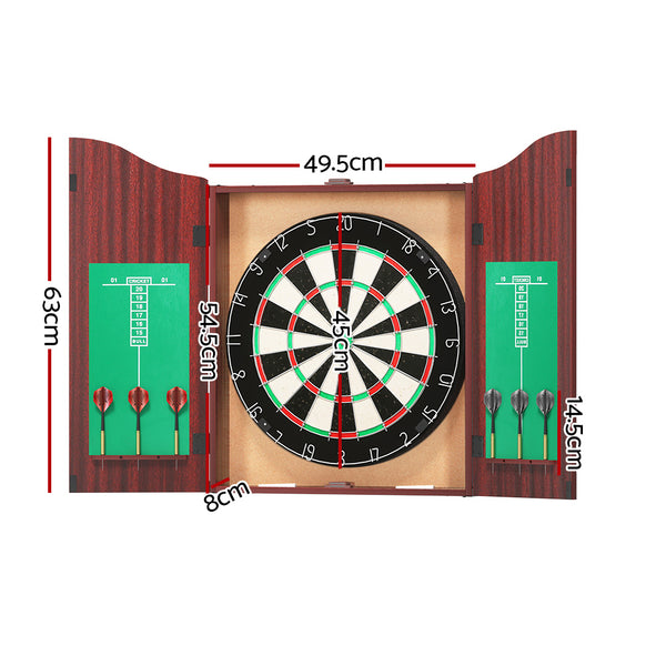 Classic Competition Dartboard with Steel Darts and Wooden Cabinet (18 Inch / 45.7cm)