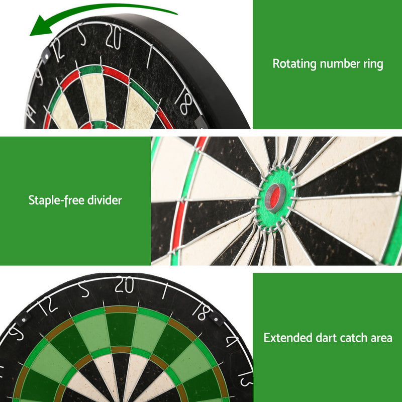 Classic Competition Dartboard with Steel Darts and Wooden Cabinet (18 Inch / 45.7cm)
