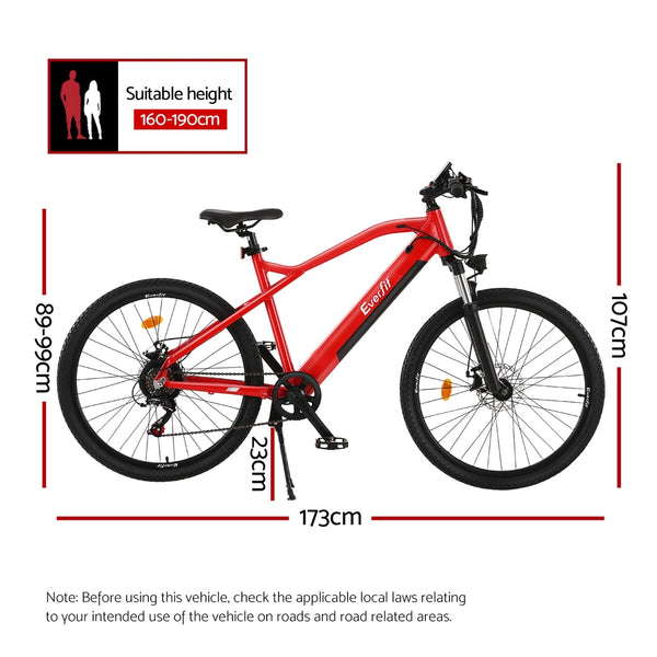 Everfit 26-Inch Mountain E-Bike Bicycle with Built-in Battery