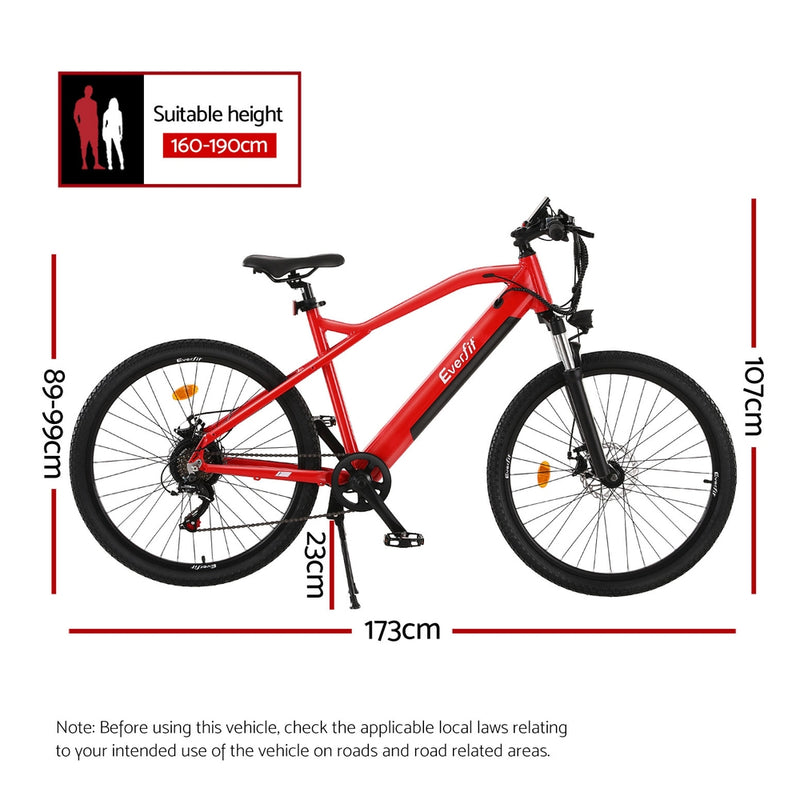 Everfit 26-Inch Mountain E-Bike Bicycle with Built-in Battery