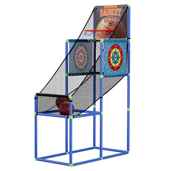 Single Player Basketball Stand-up Arcade 3-in-1 Game with Electronic Scoreboard