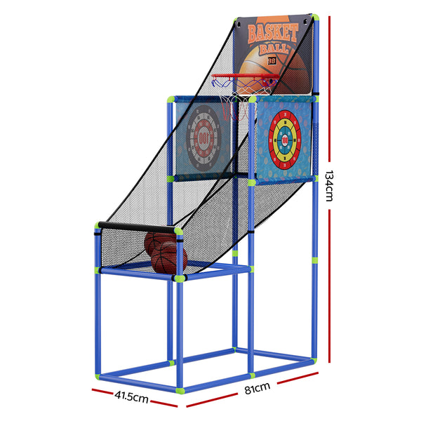Single Player Basketball Stand-up Arcade 3-in-1 Game with Electronic Scoreboard