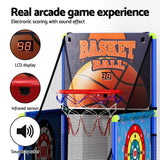 Single Player Basketball Stand-up Arcade 3-in-1 Game with Electronic Scoreboard