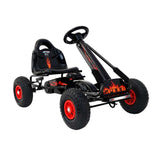 Kids Racing Style Pedal Go Kart / Billy Kart with Rubber Pneumatic Tyres (black)