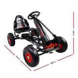 Kids Racing Style Pedal Go Kart / Billy Kart with Rubber Pneumatic Tyres (black)