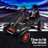 Kids Racing Style Pedal Go Kart / Billy Kart with Rubber Pneumatic Tyres (black)