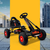 Kids Racing Style Pedal Go Kart / Billy Kart with Rubber Pneumatic Tyres (black)