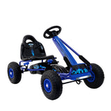 Kids Racing Style Pedal Go Kart / Billy Kart with Rubber Pneumatic Tyres (blue)