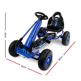 Kids Racing Style Pedal Go Kart / Billy Kart with Rubber Pneumatic Tyres (blue)